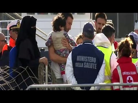 Rescued migrants arrive in Italy after deadly week in the Mediterranean