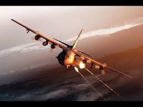 World war 3 ALERT RUSSIA??? Lockheed AC-130 Gunship Aircraft Gattling Guns In Action