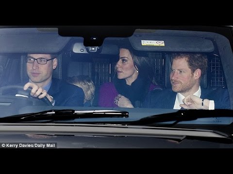 Kate, William and Harry lead the arrivals at Buckingham Palace for the Queen’s Christmas lunch