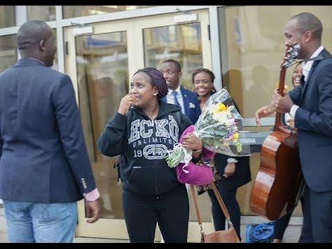 Man proposes to long-time girlfriend in the arrivals hall of Jomo Kenyatta International Airport