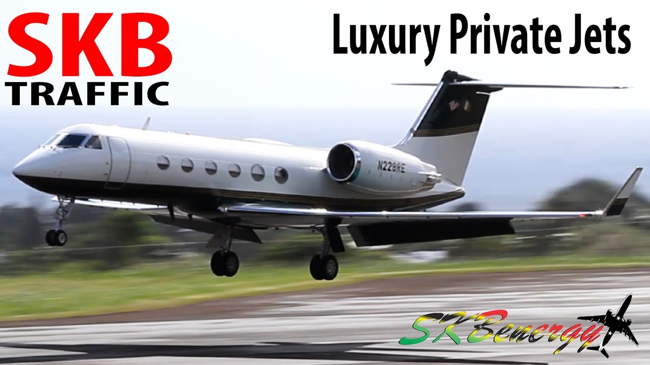 Private Jet Rush Hour !!!! Learjet 55, 60, Challenger 300, Gulfstream G-IV…arrivals @ St. Kitts