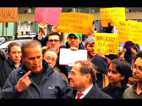 Interview Iraqi Muslim Man Released from JFK Airport  President Trump’s Muslim Ban Protest 1/28/2017