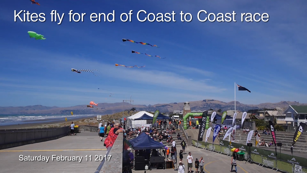 Kites fly for end of Coast to Coast race 2017