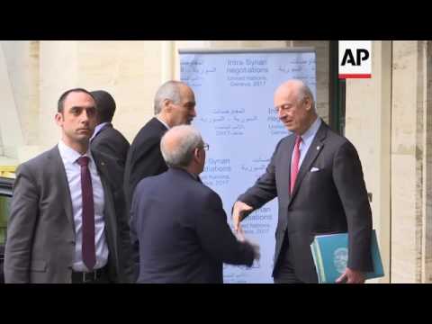 Arrivals for second day of Syria talks in Geneva