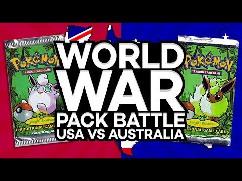 WORLD WAR 3 HAS BEGUN!! Pokemon Jungle VINTAGE PACK Pokemon Pack Opening | USA vs Australia